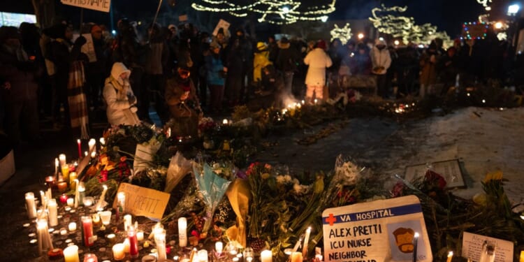 Vigil for Alex Pretti, killed by a federal agent in Minneapolis, January 202