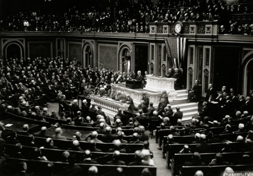 President Wilson Speaking to Congress