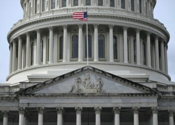 The Capitol is seen a day before the State of the Union address in Washington, D.C. on February 23, 2026. (Photo by Brendan SMIALOWSKI / AFP via Getty Images)