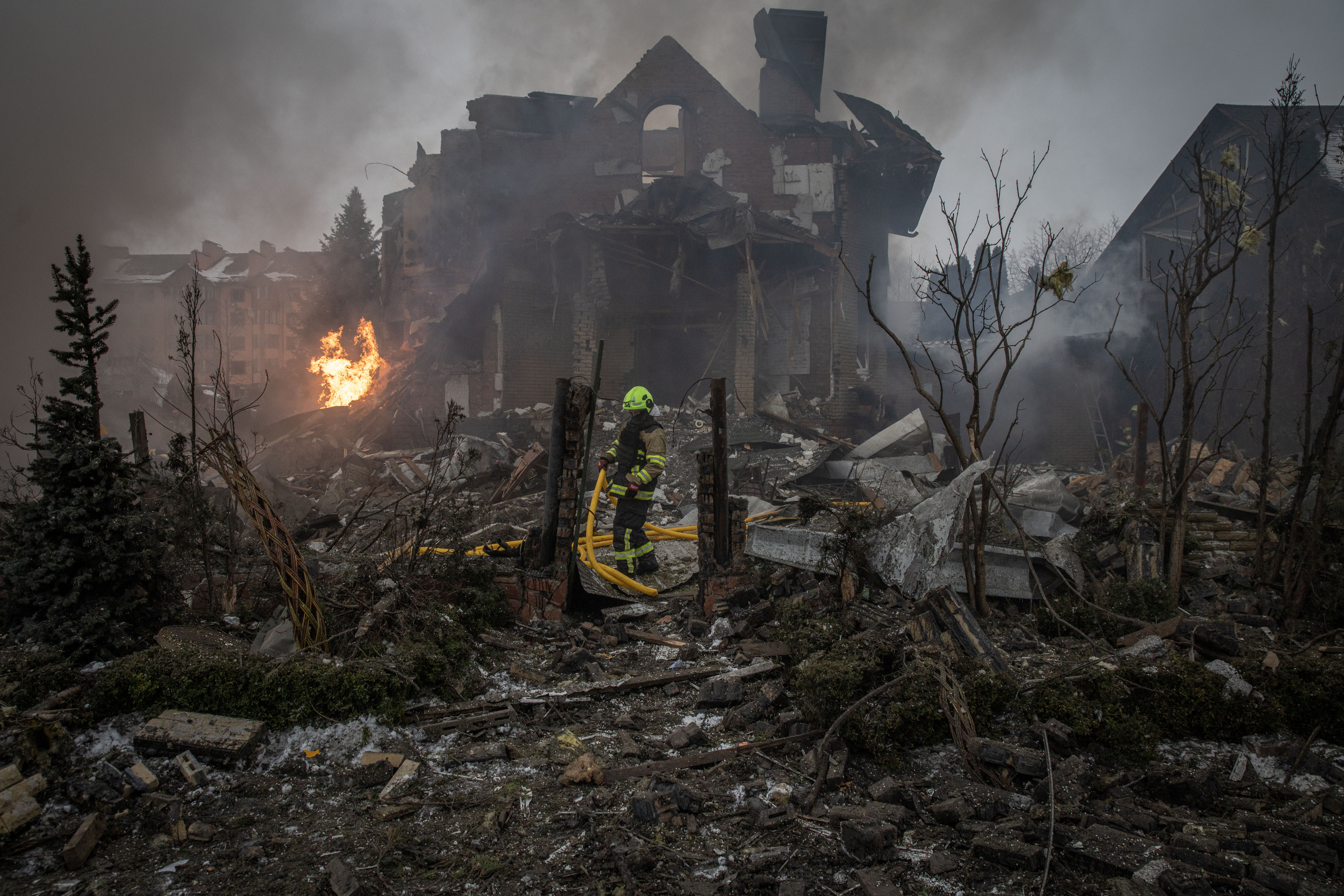 Drone And Missile Attacks In Kyiv