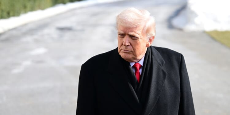 US President Donald Trump departs White House