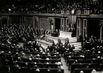 President Wilson Speaking to Congress