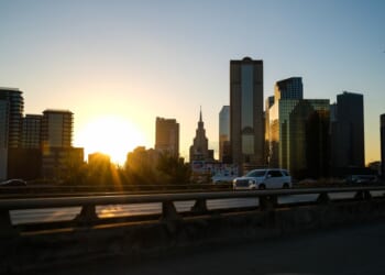 The Dallas Skylkine Is Seen From Interstate 45 In Dallas