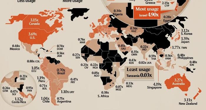 Israel Dominates Claude AI Usage Around The World
